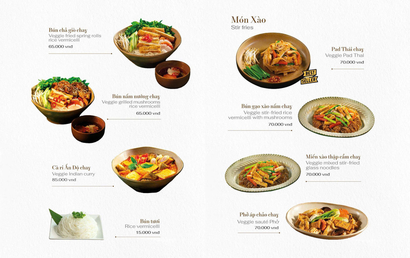 Thực đơn món chay - Hộ Kinh Doanh Nhà Hàng Chay KIM SA